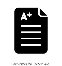 Illustration vector graphic icon of Exam. Solid Style Icon. Education Themed Icon. Vector illustration isolated on white background. Perfect for website or application design.