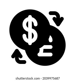Illustration vector graphic icon of Exchange Icon. Solid Style Icon. Vector illustration isolated on white background. Perfect for website or application design.