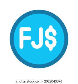 Illustration vector graphic icon of Fiji Dollar currency. Filled line style icon. Vector illustration isolated on white background. Perfect for website or application design.