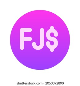 Illustration vector graphic icon of Fiji Dollar currency. Gradient Style Icon. Vector illustration isolated on white background. Perfect for website or application design.