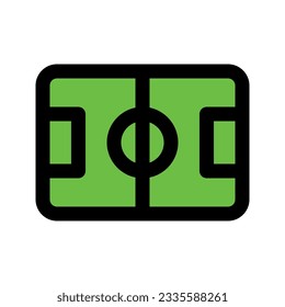 Illustration vector graphic icon of Football Field. Filled Line Style Icon. Sport Themed Icon. Vector illustration isolated on white background. Perfect for website or application design.