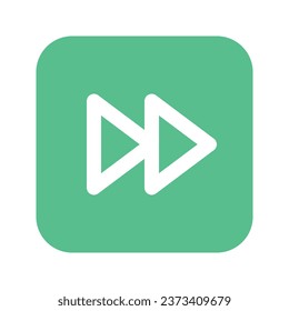 Illustration vector graphic icon of Forward Music. Flat Style Icon. Multimedia Themed Icon. Vector illustration isolated on white background. Perfect for website or application design.