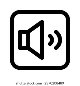 Icono gráfico vectorial de ilustración de volumen completo. Icono de estilo de esquema. Icono de tema multimedia. Ilustración vectorial aislada en fondo blanco. Perfecto para el diseño de sitios web o aplicaciones.