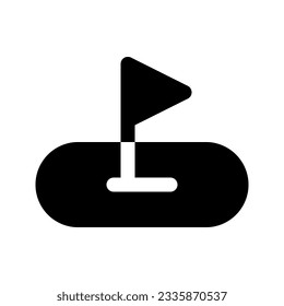 Illustration vector graphic icon of Golf Field. Solid Style Icon. Sport Themed Icon. Vector illustration isolated on white background. Perfect for website or application design.