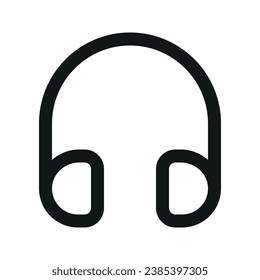 Illustration vector graphic icon of Headphone. Outline Style Icon. Computer And Device Themed Icon. Vector illustration isolated on white background. Perfect for website or application design.