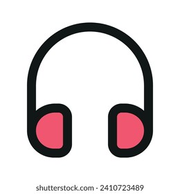 Illustration vector graphic icon of Headphone. Filled Line Style Icon. Computer And Device Themed Icon. Vector illustration isolated on white background. Perfect for website or application design.