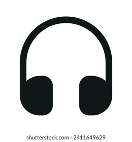 Illustration vector graphic icon of Headphone. Solid Style Icon. Computer And Device Themed Icon. Vector illustration isolated on white background. Perfect for website or application design.