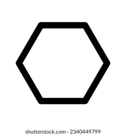 Illustration vector graphic icon of Hexagon. Outline Style Icon. Shape Themed Icon. Vector illustration isolated on white background. Perfect for website or application design.