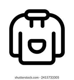 Illustration vector graphic icon of Hoodie. Outline Style Icon. Clothes Themed Icon. Vector illustration isolated on white background. Perfect for website or application design.