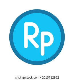 Illustration Vektorgrafik Symbol von Indonesien Rupiah Währung. Das Symbol im Zeilenstil ist ausgefüllt. Vektorgrafik einzeln auf weißem Hintergrund. Perfekt für Website- oder Anwendungsdesign.