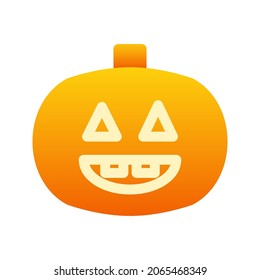 Illustration vector graphic icon of Jack O Lantern. Gradient Style Icon. Halloween Themed Icon. Vector illustration isolated on white background. Perfect for website or application design.