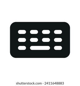 Illustration vector graphic icon of Keyboard. Solid Style Icon. Computer And Device Themed Icon. Vector illustration isolated on white background. Perfect for website or application design.