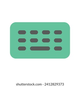 Icono gráfico vectorial de ilustración del teclado. Icono de estilo plano. Icono Temático De Equipo Y Equipo. Ilustración vectorial aislada en fondo blanco. Perfecto para el diseño de sitios web o aplicaciones.
