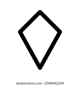 Illustration vector graphic icon of Kite. Outline Style Icon. Shape Themed Icon. Vector illustration isolated on white background. Perfect for website or application design.