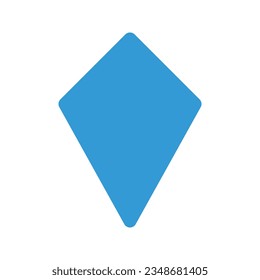 Illustration, Vektorgrafik Symbol von Kite. Flachstil-Symbol. Gestaltetes Symbol. Vektorgrafik einzeln auf weißem Hintergrund. Perfekt für Website- oder Anwendungsdesign.