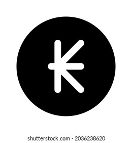 Illustration vector graphic icon of Laos Kip currency. Solid Style Icon. Vector illustration isolated on white background. Perfect for website or application design.