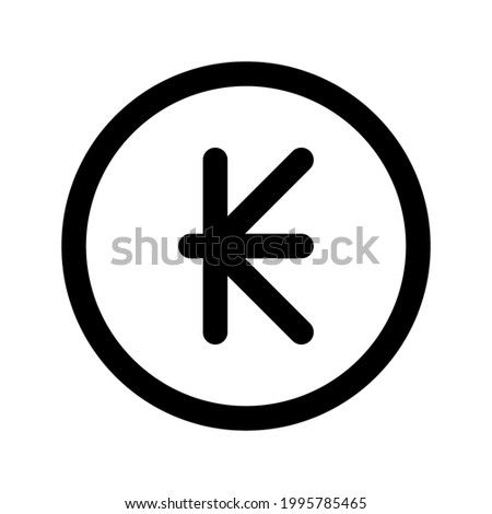 Illustration vector graphic icon of Laos Kip currency. Line style icon. Vector illustration isolated on white background. Perfect for website or application design.