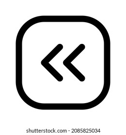 Icono gráfico vectorial de ilustración de flecha izquierda 3. Icono de estilo de esquema. Ilustración vectorial aislada en fondo blanco. Perfecto para el diseño de sitios web o aplicaciones.