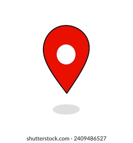 Illustrationsvektorgrafik von   Symbolposition. Navigationskarten, Richtungen, GPS auf isoliertem weißem Hintergrund 
