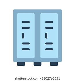 Illustration vector graphic icon of Locker. Flat Style Icon. Education Themed Icon. Vector illustration isolated on white background. Perfect for website or application design.