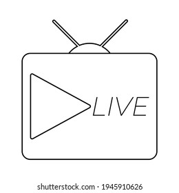 Icono gráfico vectorial de ilustración o logotipo de televisión para transmisión en vivo