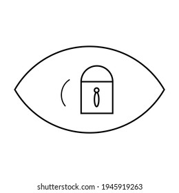 Illustration vector graphic icon or logo of eye and padlock for private icon logo