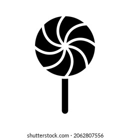 Illustration vector graphic icon of Lollipop. Solid Style Icon. Halloween Themed Icon. Vector illustration isolated on white background. Perfect for website or application design.