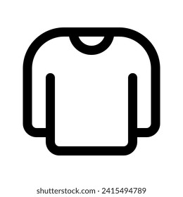 Illustration vector graphic icon of Long Sleeve Tshirt. Outline Style Icon. Clothes Themed Icon. Vector illustration isolated on white background. Perfect for website or application design.