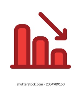 Illustration, Vektorgrafik Symbol des Verlusts. Filled Line Style Icon. Vektorgrafik einzeln auf weißem Hintergrund. Perfekt für Website- oder Anwendungsdesign.