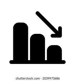 Icono gráfico vectorial de ilustración de Icono de pérdida. Icono de estilo sólido. Ilustración vectorial aislada en fondo blanco. Perfecto para el diseño de sitios web o aplicaciones.