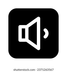Illustration vector graphic icon of Low Volume. Solid Style Icon. Multimedia Themed Icon. Vector illustration isolated on white background. Perfect for website or application design.