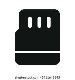 Icono gráfico vectorial de ilustración de tarjeta Micro SD. Icono de estilo sólido. Icono Temático De Equipo Y Equipo. Ilustración vectorial aislada en fondo blanco. Perfecto para el diseño de sitios web o aplicaciones.