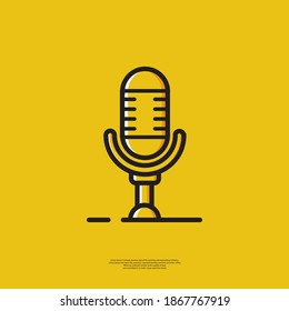 illustration vector graphic of icon microphone with style minimalist