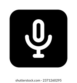 Illustration vector graphic icon of Microphone. Solid Style Icon. Multimedia Themed Icon. Vector illustration isolated on white background. Perfect for website or application design.