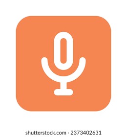 Illustration vector graphic icon of Microphone. Flat Style Icon. Multimedia Themed Icon. Vector illustration isolated on white background. Perfect for website or application design.