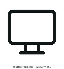 Illustration vector graphic icon of Monitor. Outline Style Icon. Computer And Device Themed Icon. Vector illustration isolated on white background. Perfect for website or application design.