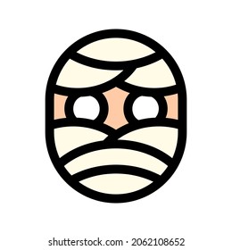 Illustration vector graphic icon of Mummy. Filled Line Style Icon. Halloween Themed Icon. Vector illustration isolated on white background. Perfect for website or application design.