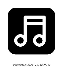 Illustration vector graphic icon of Music. Solid Style Icon. Multimedia Themed Icon. Vector illustration isolated on white background. Perfect for website or application design.