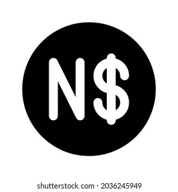 Illustration Vektorgrafik Symbol der Namibia-Dollar-Währung. Solid Style Symbol. Vektorgrafik einzeln auf weißem Hintergrund. Perfekt für Website- oder Anwendungsdesign.