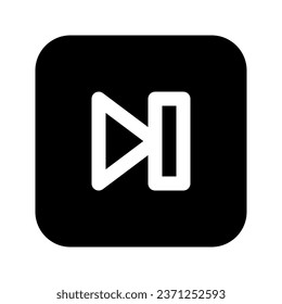 Illustration vector graphic icon of Next Song. Solid Style Icon. Multimedia Themed Icon. Vector illustration isolated on white background. Perfect for website or application design.