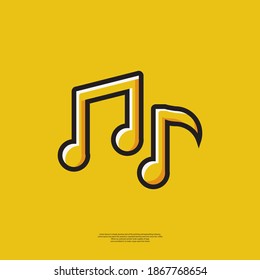 illustration vector graphic of icon note music with style minimalist