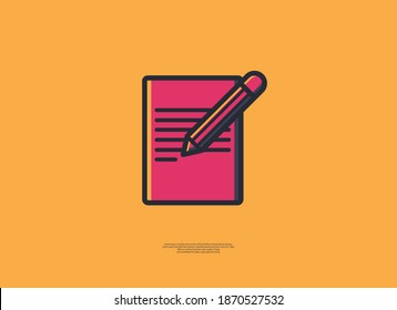 illustration vector graphic of icon NOTE with style minimalist outline