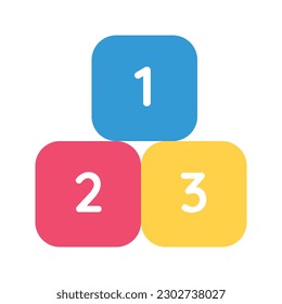Illustration vector graphic icon of Number. Flat Style Icon. Education Themed Icon. Vector illustration isolated on white background. Perfect for website or application design.