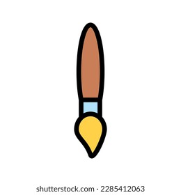 Icono gráfico vectorial de ilustración de Pincel de pintura. Icono de estilo de línea relleno. Icono Temático De Educación. Ilustración vectorial aislada en fondo blanco. Perfecto para el diseño de sitios web o aplicaciones.