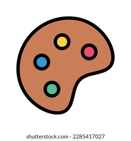Illustration vector graphic icon of Palette. Filled Line Style Icon. Education Themed Icon. Vector illustration isolated on white background. Perfect for website or application design.