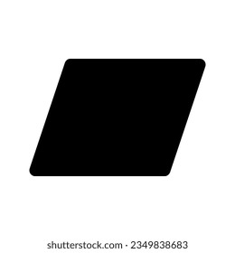 Illustration vector graphic icon of Parallelogram. Solid Style Icon. Shape Themed Icon. Vector illustration isolated on white background. Perfect for website or application design.