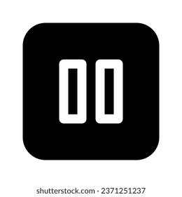 Illustration vector graphic icon of Pause. Solid Style Icon. Multimedia Themed Icon. Vector illustration isolated on white background. Perfect for website or application design.