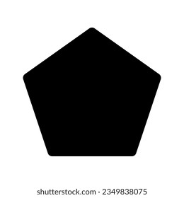 Illustration vector graphic icon of Pentagon. Solid Style Icon. Shape Themed Icon. Vector illustration isolated on white background. Perfect for website or application design.