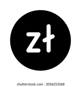 Illustration vector graphic icon of Poland Zloty currency. Solid Style Icon. Vector illustration isolated on white background. Perfect for website or application design.