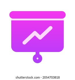 Illustration vector graphic icon of Presentation Icon. Gradient Style Icon. Vector illustration isolated on white background. Perfect for website or application design.